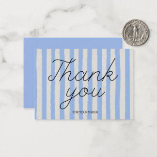 Minimalist Blue Thank You For Your Order Card