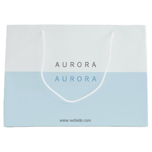 Minimalist Blue Two-Tone Business Card Large Gift Bag