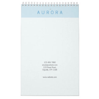Minimalist Blue Two-Tone Calendar