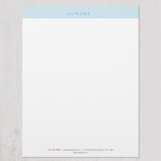 Minimalist Blue Two-Tone Custom Letterhead