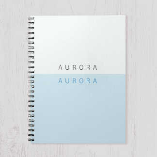 Minimalist Blue Two-Tone Notebook