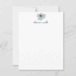 Minimalist Blue Watercolor Floral Personalised Card