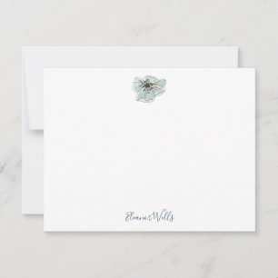 Minimalist Blue Watercolor Flower Personalised  Card