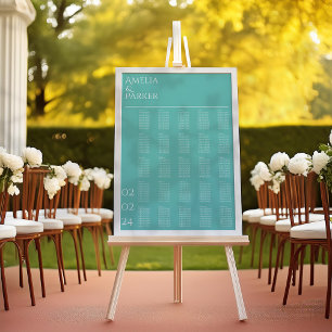 Minimalist Blue Wedding Seating Chart
