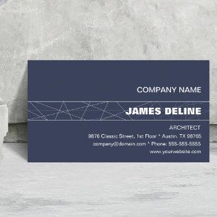 Minimalist Blue White Architect Business Card