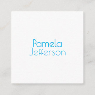 Minimalist Blue & White Professional Modern Name Enclosure Card