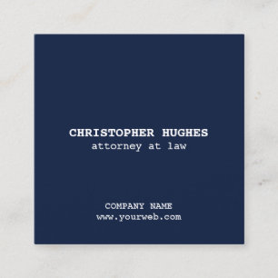 Minimalist Blue White QR Code Networking Square Business Card