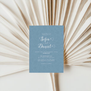 Minimalist Blue Winter Wedding Invitation