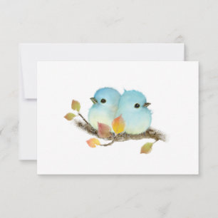 Minimalist Bluebirds Wildlife Blank Notecards