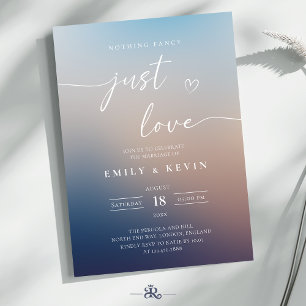 Minimalist Blurred Gradient Script Elegant Wedding Invitation