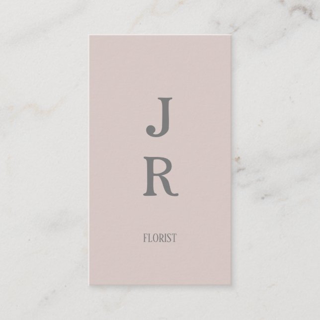 Minimalist blush and  grey business card (Front)