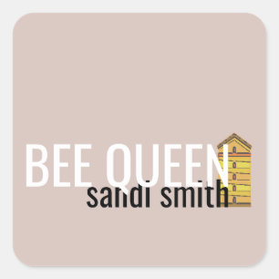 Minimalist Blush BEE QUEEN hive honey beekeeper Square Sticker
