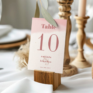 Minimalist Blush & Bloom Bold Script Wedding Table Number