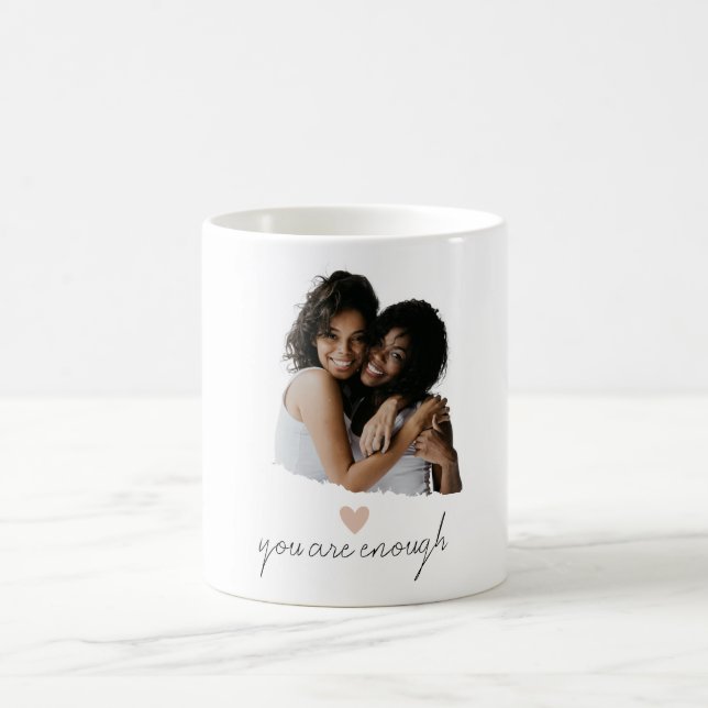 Minimalist Blush Heart Mug – You Are Enough (Center)