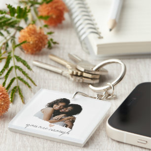 Minimalist Blush Heart – You Are Enough -  Key Ring