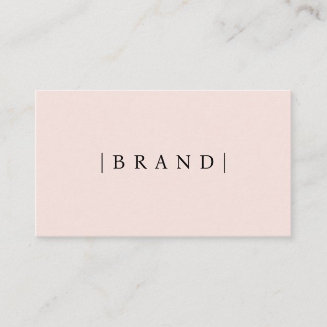 Minimalist blush pink add brand name calling card (Front)