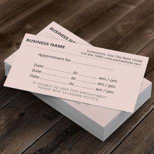Minimalist Blush Pink Appointment Reminder Card