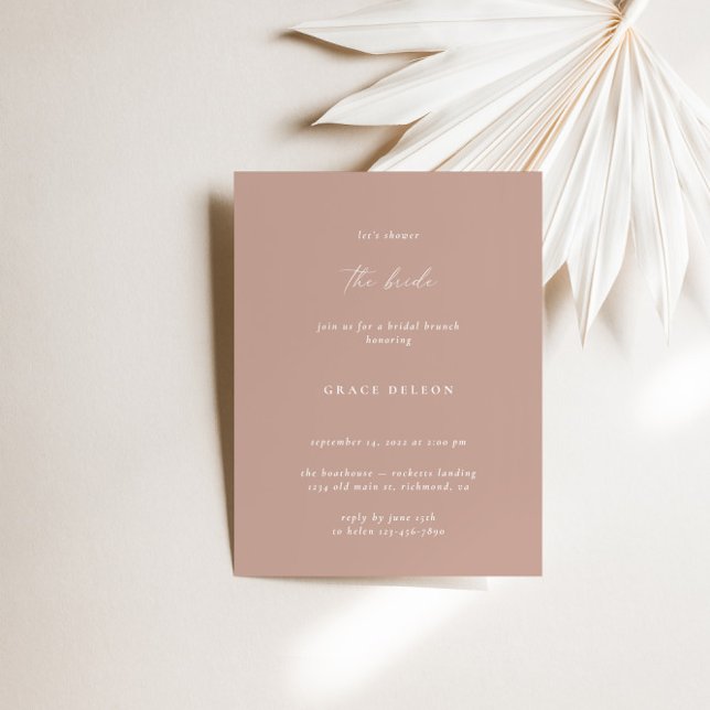Minimalist Blush Pink Bridal Shower  Invitation (Minimalist Blush Pink Bridal Shower Invitation)