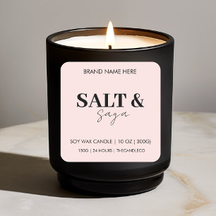 Minimalist Blush Pink Candle Elegant Square Sticker