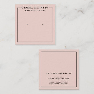 Minimalist Blush Pink Earring Display Card