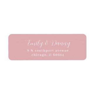 Minimalist Blush Pink Elegant Wedding Address