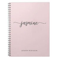 Minimalist Blush Pink Girly Monogram Name Script N