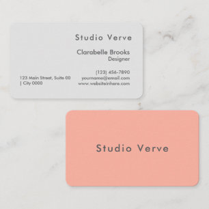 Minimalist Blush Pink Gray Modern Designer Unique Business Card