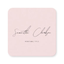 Minimalist Blush Pink Handwritten Script QR Code