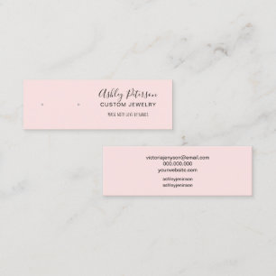 Minimalist blush pink jewellery earring display mini business card