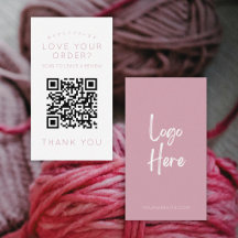 Minimalist Blush Pink Logo QR Code Leave a Review