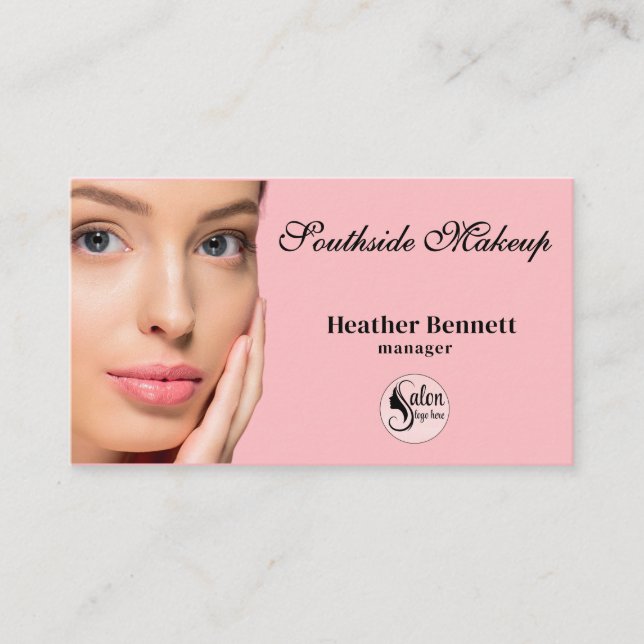 Minimalist Blush Pink Makeup Artist Business  Business Card (Front)