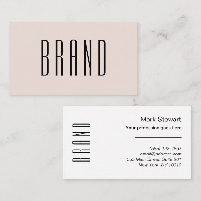 Minimalist Blush Pink modern EMPIRE font Business Card (Front/Back)