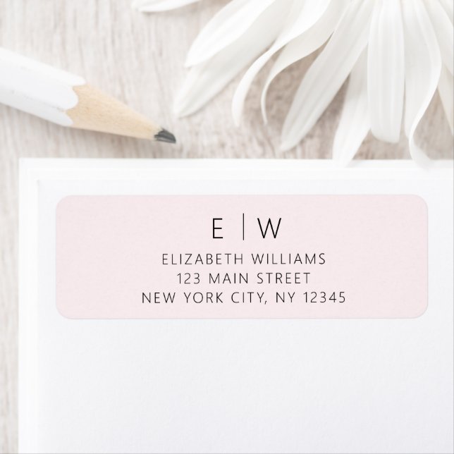 Minimalist Blush Pink Modern Return Address Label (Insitu)