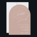 Minimalist Blush Pink Modern Script arch Wedding Invitation<br><div class="desc">Boho Blush Pink Minimalist Simple Wedding arch Invitation" – a delightful blend of bohemian charm and contemporary elegance. This invitation exudes understated sophistication with its minimalist design and soft blush pink hue. Capture the essence of your special day with this effortlessly chic invitation. The subtle boho accents add a touch...</div>