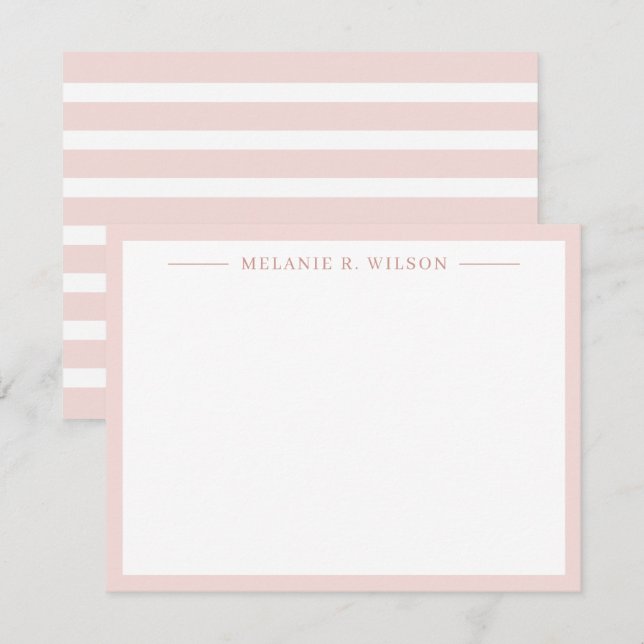 Minimalist Blush Pink Personalised Name Note Card (Front/Back)