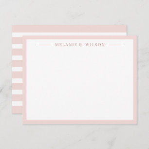 Minimalist Blush Pink Personalised Name Note Card