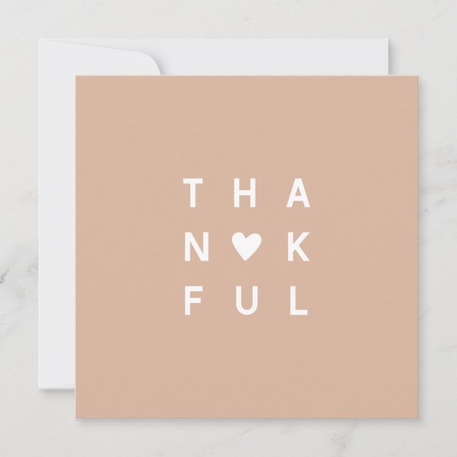 Minimalist Blush Pink Photo Thanksgiving Holiday Card (Front)