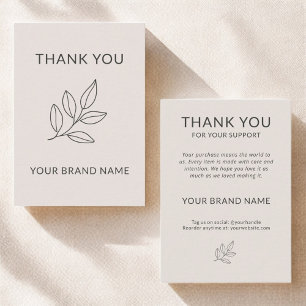 Minimalist Blush Pink Small Business Thank You Card