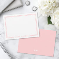 Minimalist Blush Pink Two Border Monogram