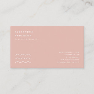 Minimalist Blush Pink & White Business Card