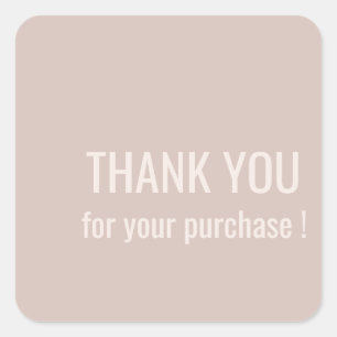 Minimalist Blush Thank You Square Sticker 