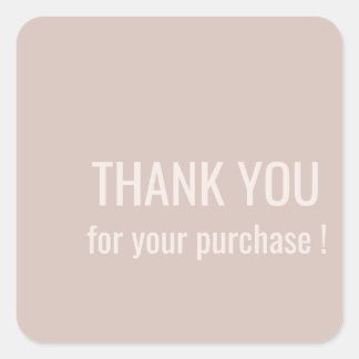 Minimalist Blush Thank You Square Sticker
