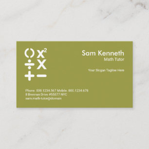 Minimalist BODMAS Symbol Math Tutor Business Card