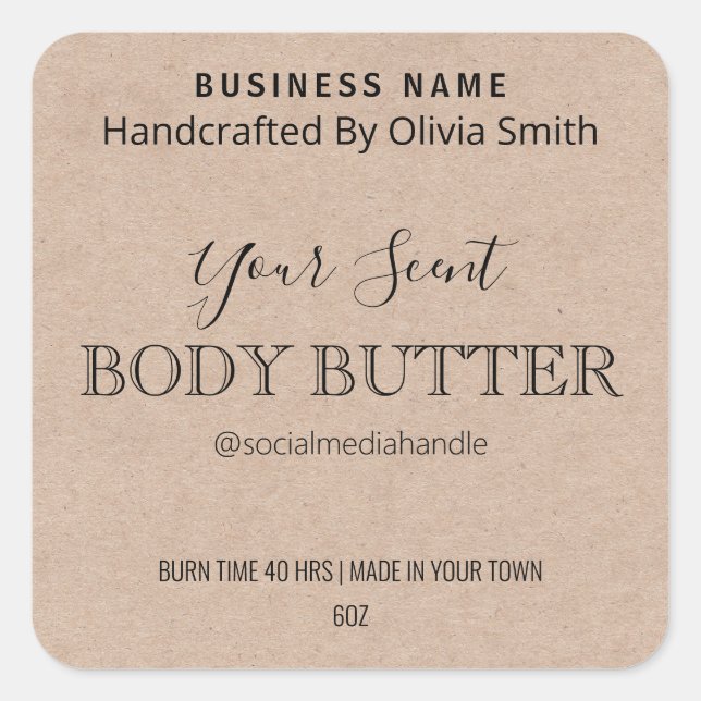 Minimalist Body Butter Labels (Front)
