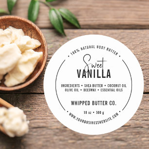 Minimalist Body Butter Small Business Black   LOGO Classic Round Sticker
