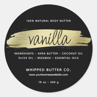 Minimalist Body Butter Small Business Gold Classic Round Sticker