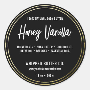 Minimalist Body Butter Small Business Gold  LOGO Classic Round Sticker