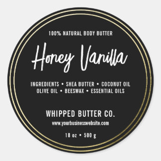 Minimalist Body Butter Small Business Gold| LOGO Classic Round Sticker
