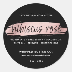 Minimalist Body Butter Small Business Rose Gold Classic Round Sticker