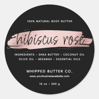 Minimalist Body Butter Small Business Rose Gold Classic Round Sticker
